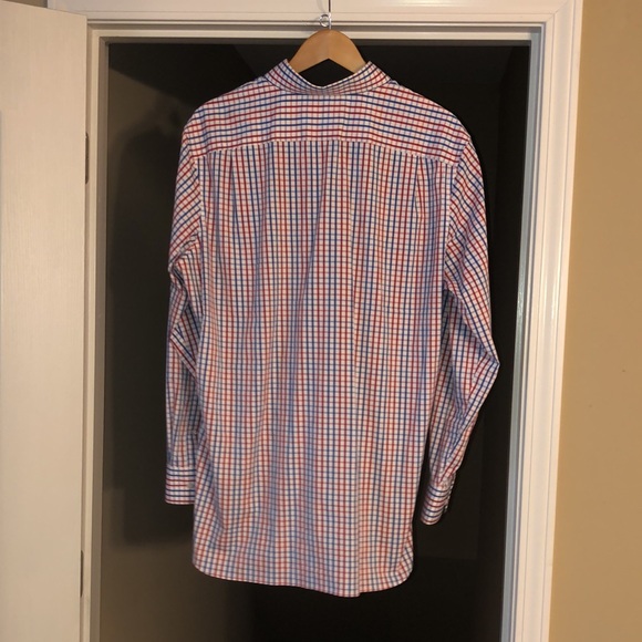 Bonobos Stretch Slim Fit Red White Blue Check Long Sleeve Button Down, 17.5/36. - Picture 10 of 10